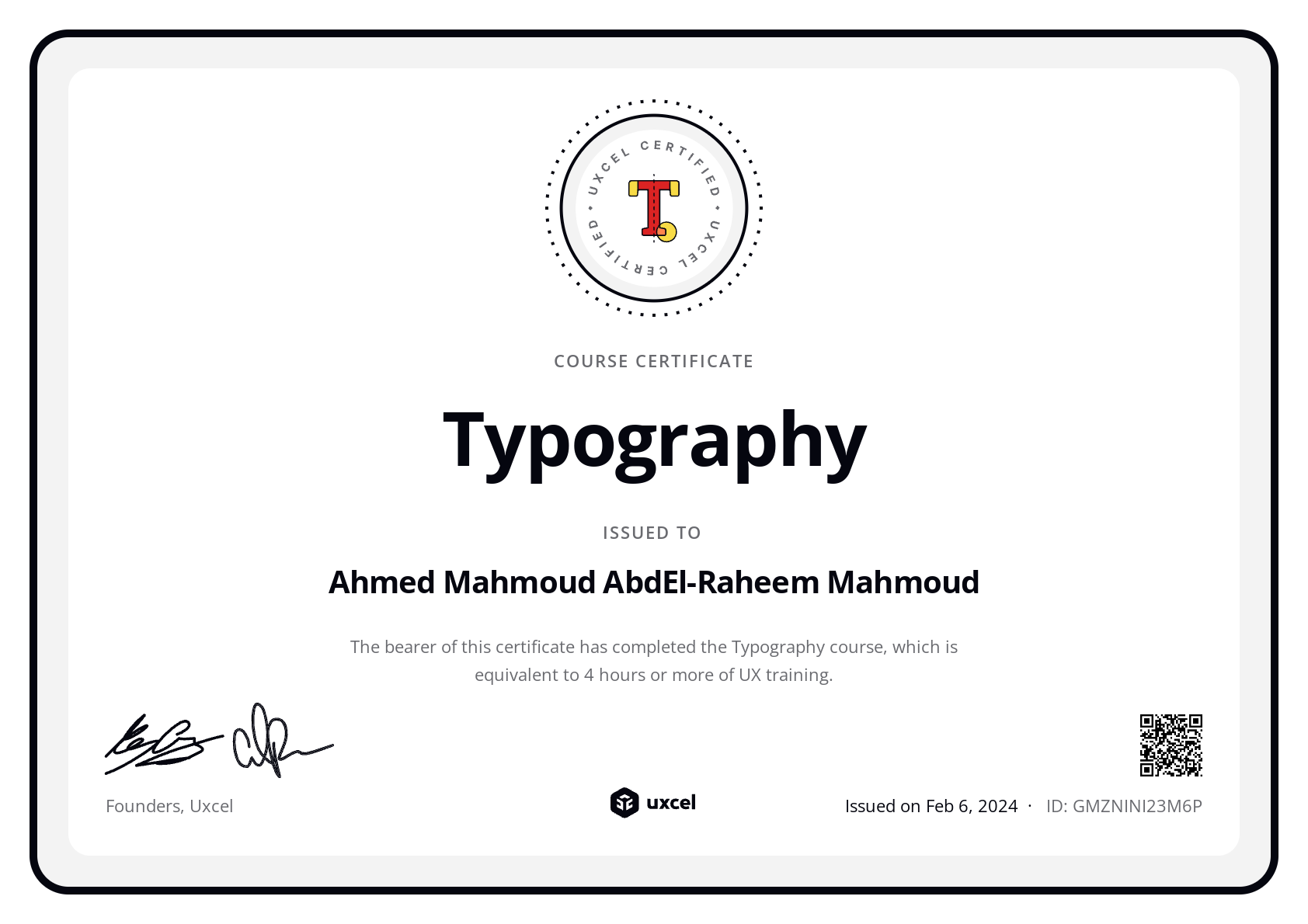 Ahmed Mahmoud AbdEl-Raheem Mahmoud's certificate